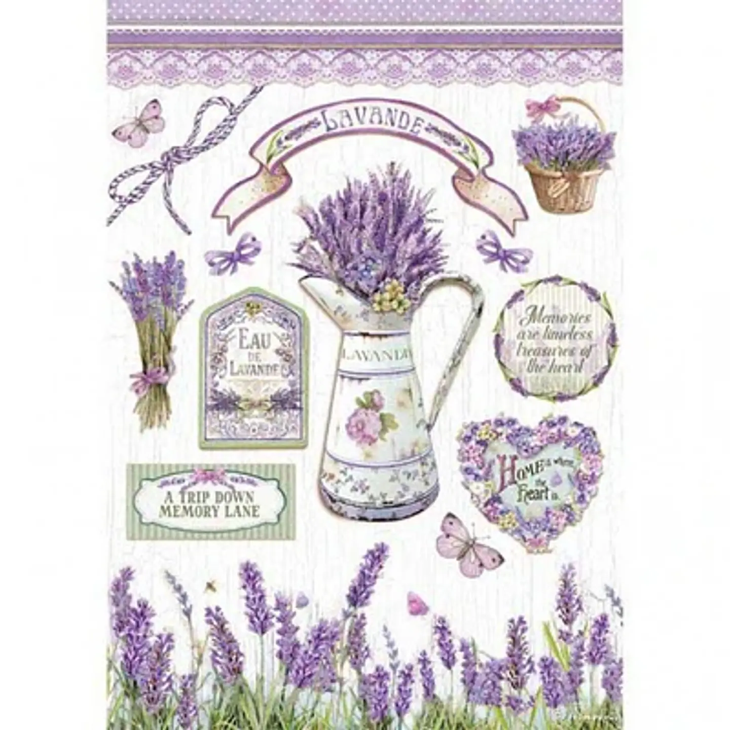 Papel de arroz Stamperia A4 — Lavender 1