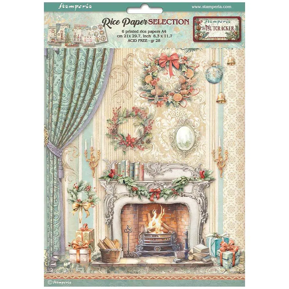 Stamperia The Nutcracker — pack de 6 papéis de arroz A4 1