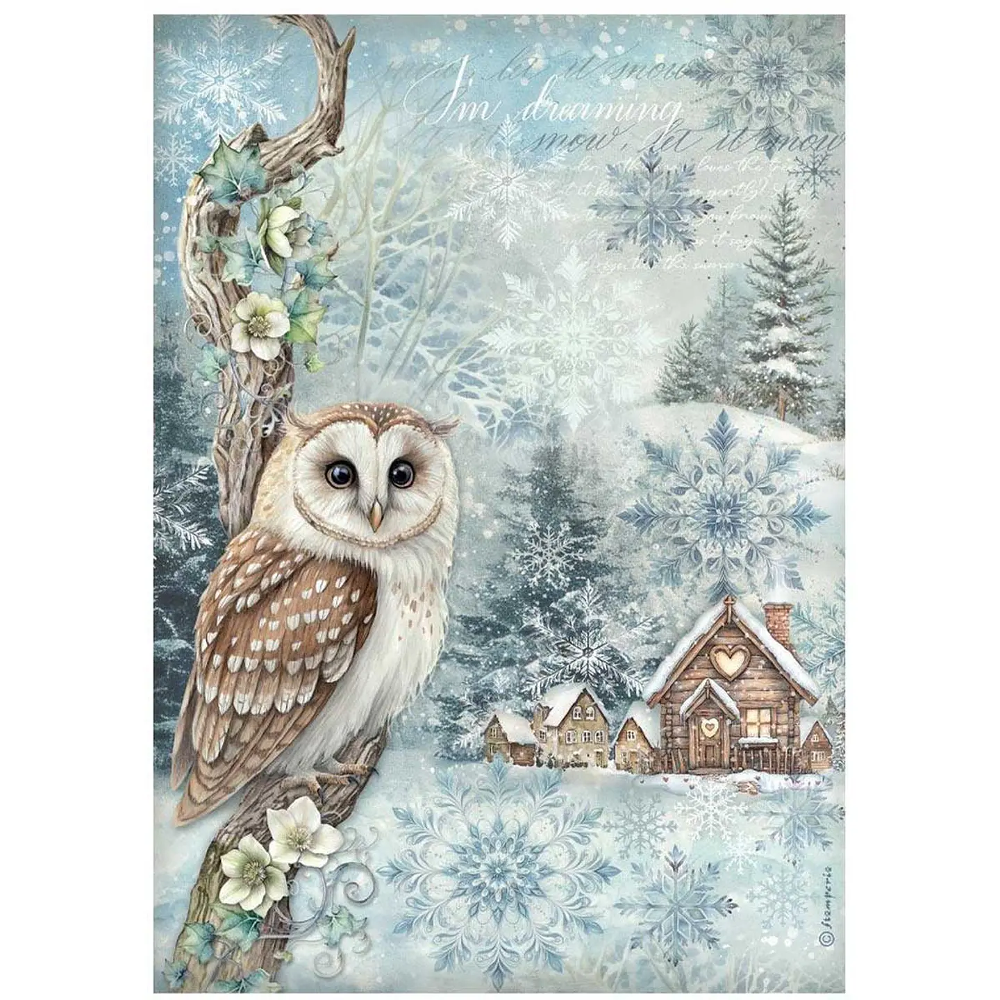 Stamperia The Owl's House — pack de 6 papéis de arroz A4 2