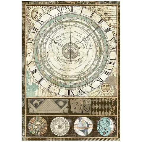Papel de arroz Stamperia A4 — Alchemy — Astrolabe