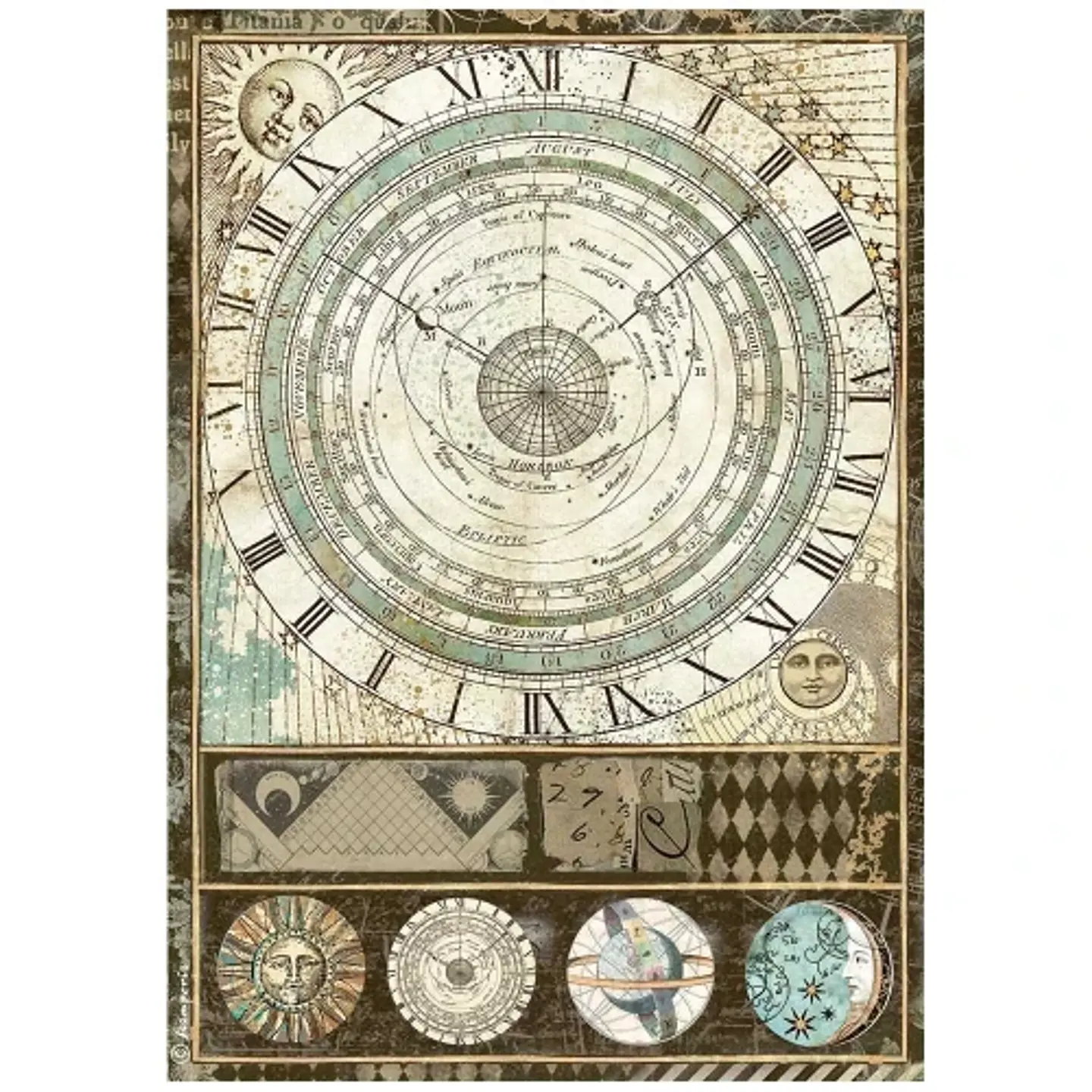 Papel de arroz Stamperia A4 — Alchemy — Astrolabe 1