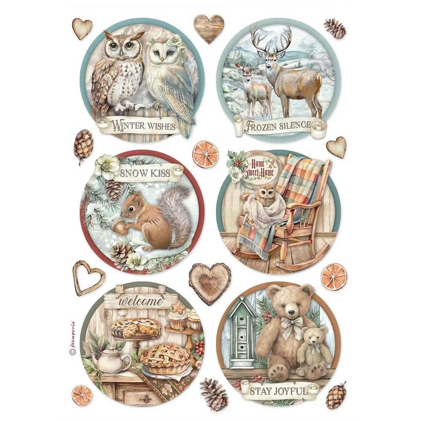 Stamperia The Owl's House — pack de 6 papéis de arroz A4 7