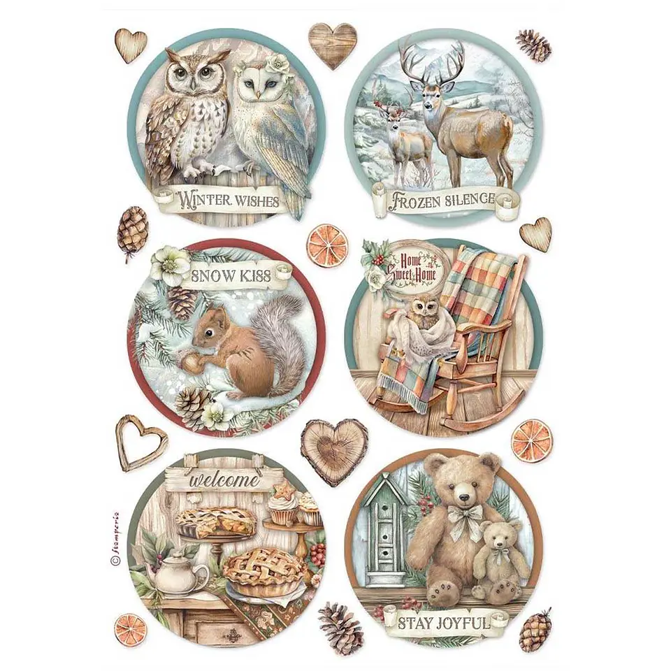 Stamperia The Owl's House — pack de 6 papéis de arroz A4 7