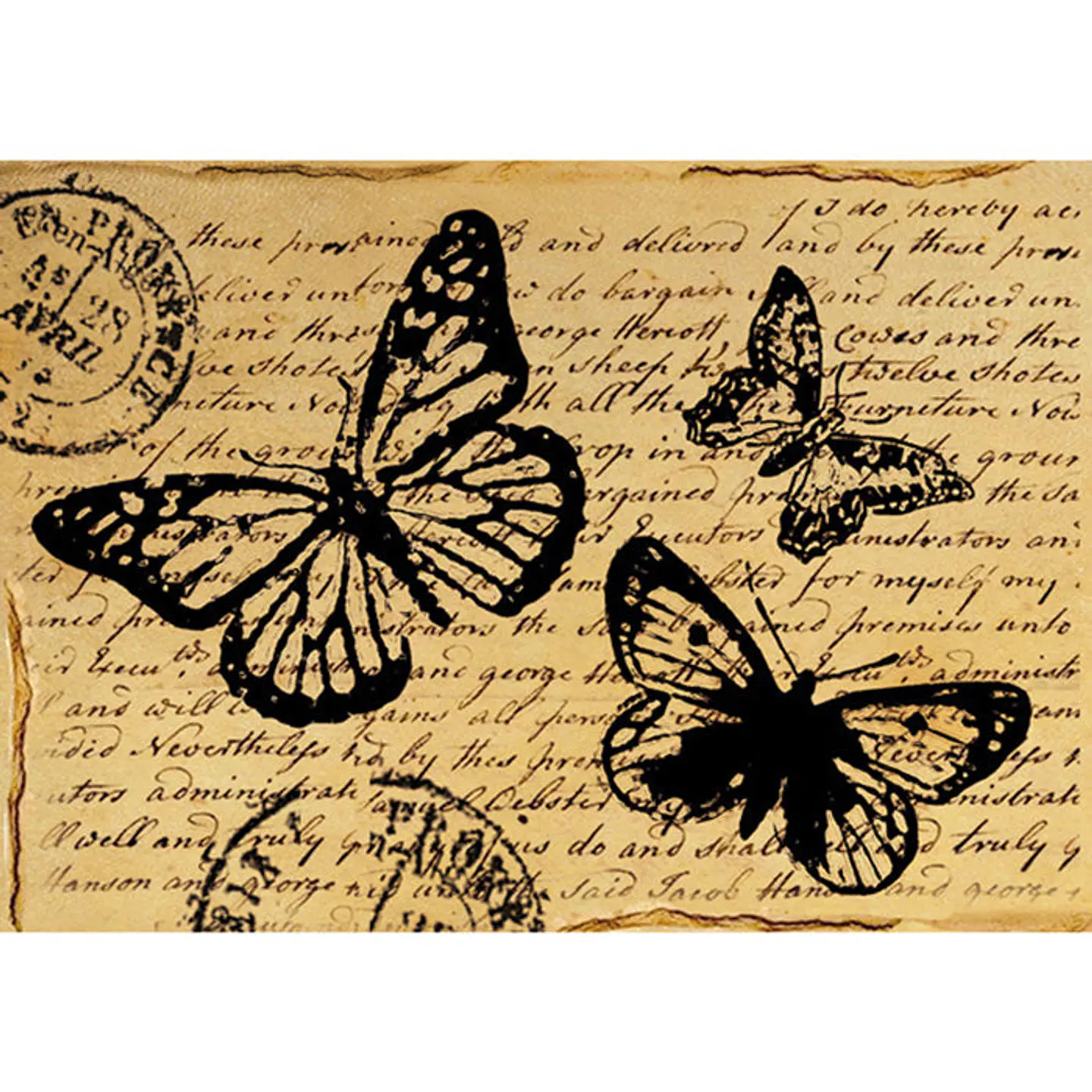 Papel de arroz Stamperia A4 — Script Butterfly 1