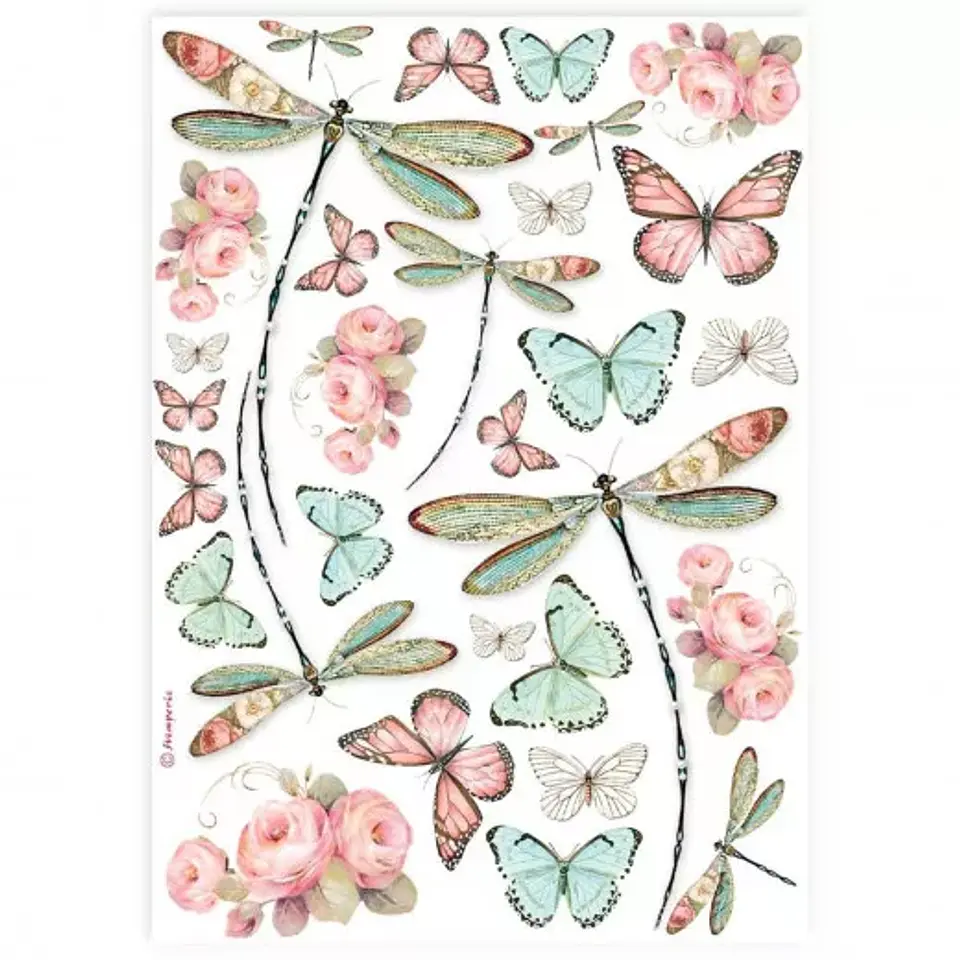Papel de arroz Stamperia A4 — Dragonfly 1
