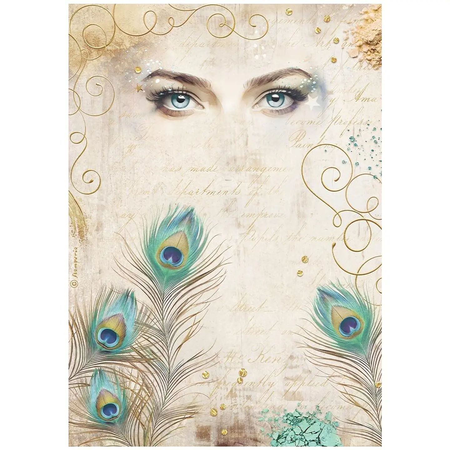 Stamperia Masquerade — pack de 6 papéis de arroz A4 5