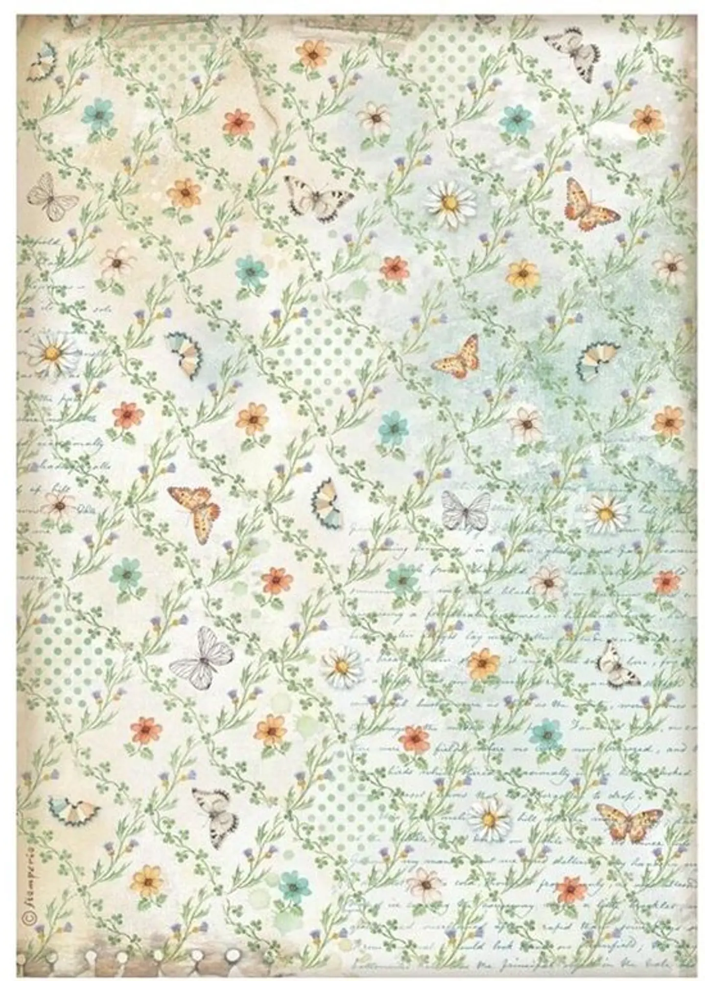 Stamperia Daisy Art — pack de 6 papéis de arroz A4 7