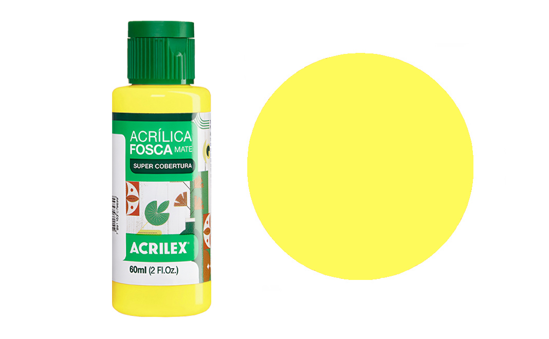 Tinta Acrilex — Amarelo Limão (60 ml)