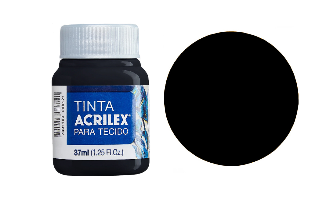 Tinta Acrilex — Preto (37 ml)