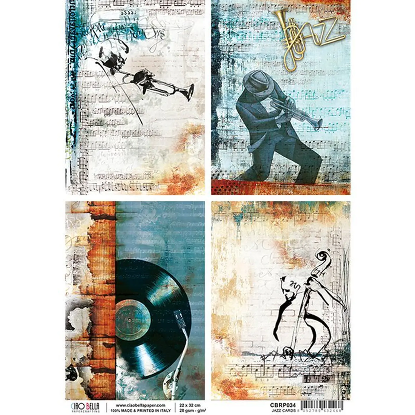 Papel de arroz A4 Ciao Bella — Jazz Cards — CBRP034 1