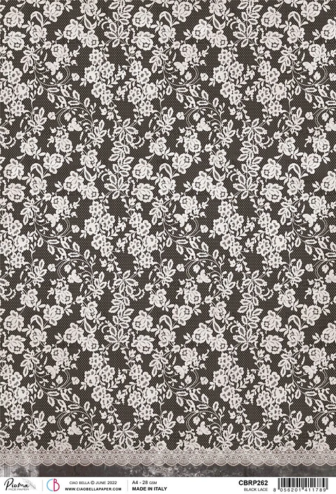 Papel de arroz A4 Ciao Bella — Black Lace — CBRP262