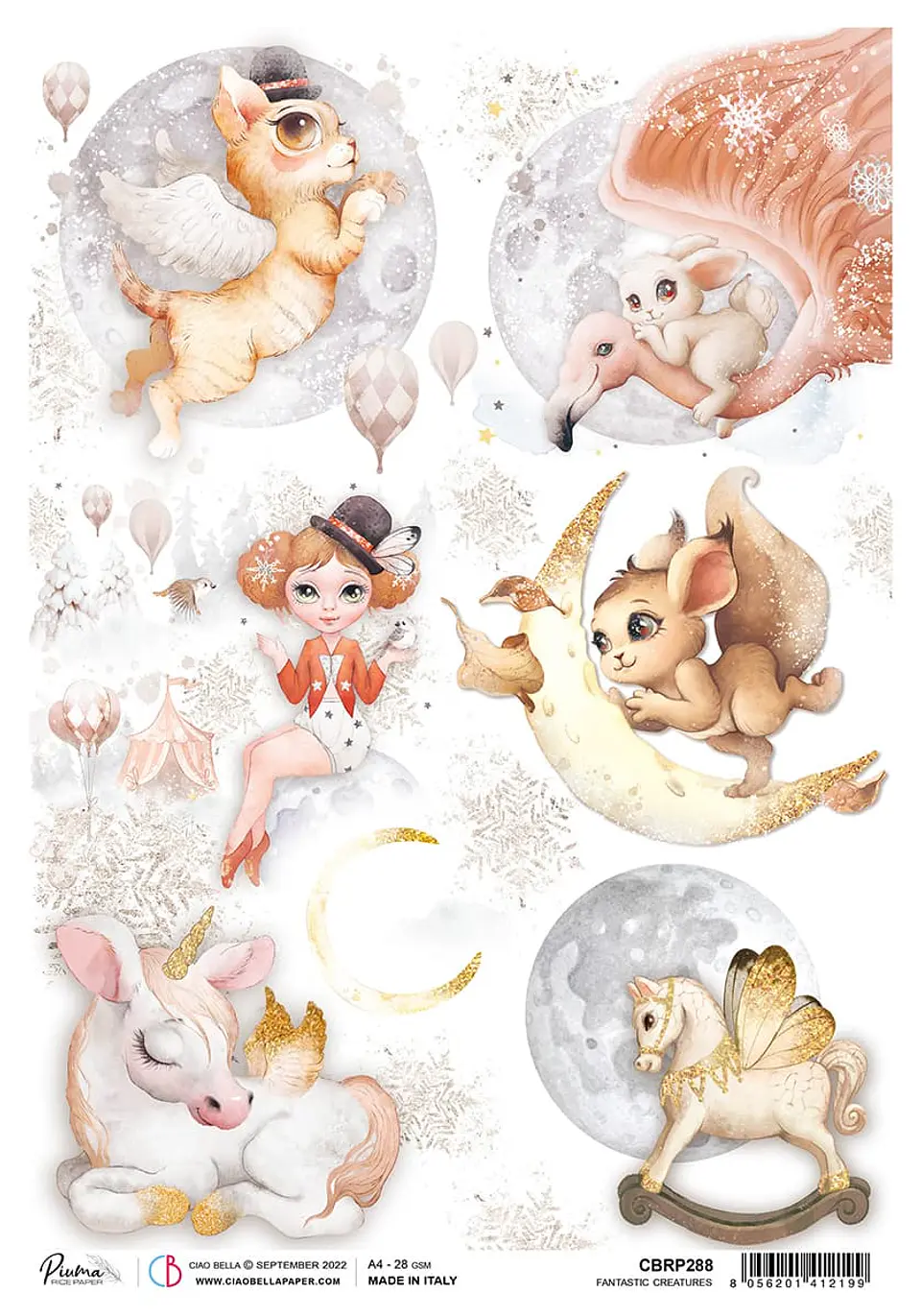 Papel de arroz A4 Ciao Bella — Fantastic Creatures — CBRP288 1