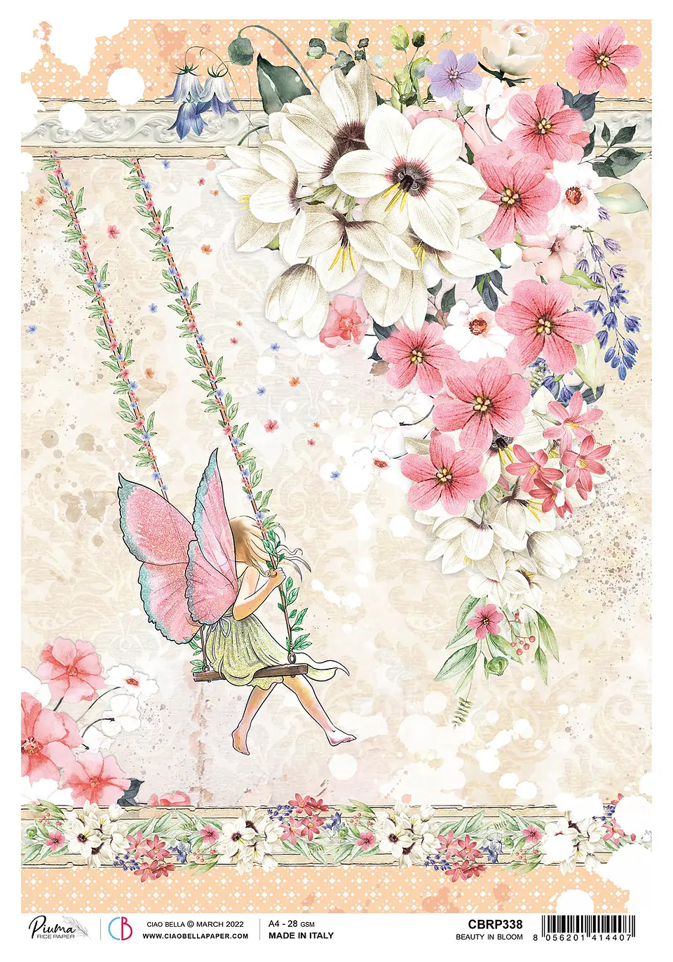 Papel de arroz A4 Ciao Bella — Beauty in Bloom — CBRP338 1