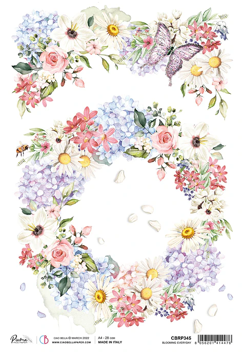 Papel de arroz A4 Ciao Bella — Blooming Everyday — CBRP345
