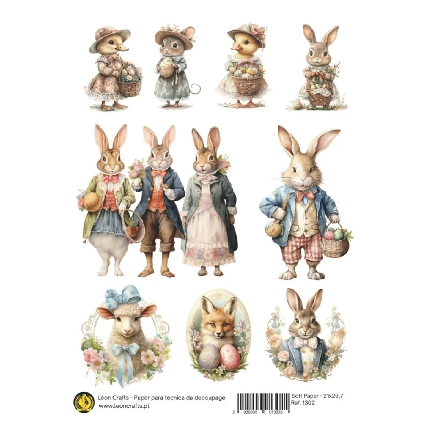 Papel de arroz A4 Leon Crafts — Vintage Easter — 1302 1