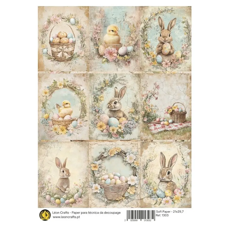 Papel de arroz A4 Leon Crafts — Easter Cards — 1303 1