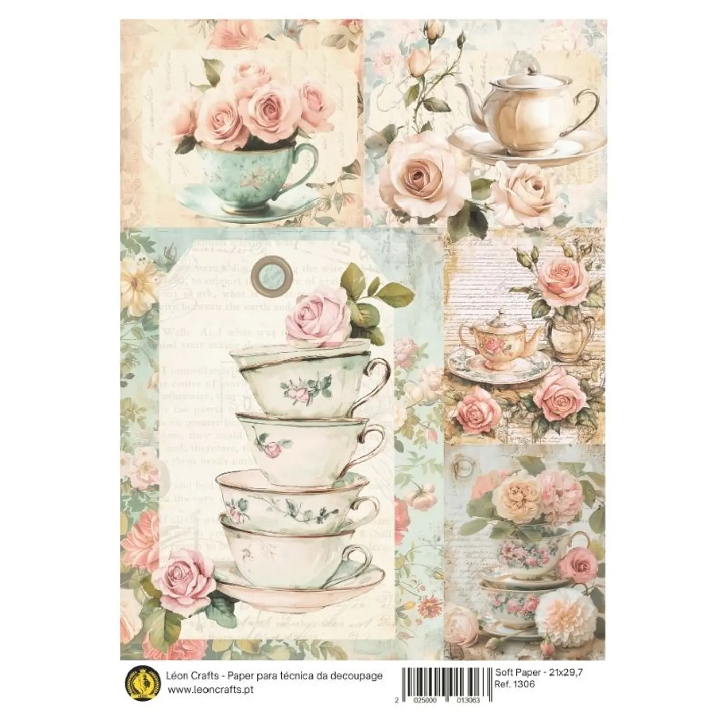 Papel de arroz A4 Leon Crafts — Tea in Paris — 1306 1