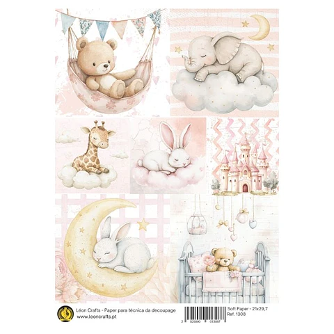 Papel de arroz A4 Leon Crafts — Storytelling Girl — 1308