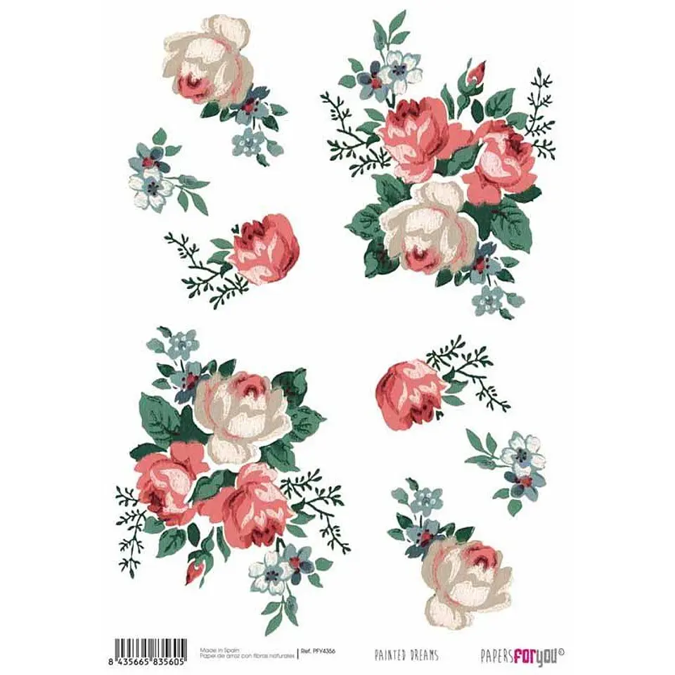 Papel de arroz A4 Papers for You — Painted Dreams — Flores — PFY-4356 1