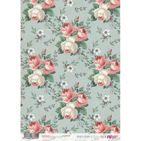 Papel de arroz A4 Papers for You — Painted Dreams II — Padrão floral — PFY-4369