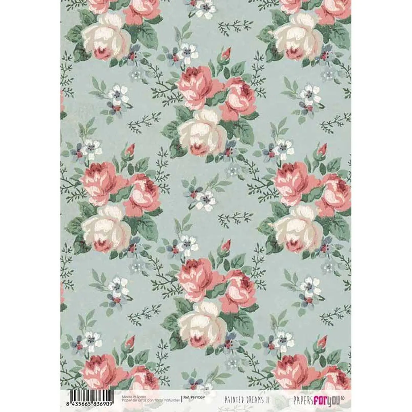 Papel de arroz A4 Papers for You — Painted Dreams II — Padrão floral — PFY-4369 1