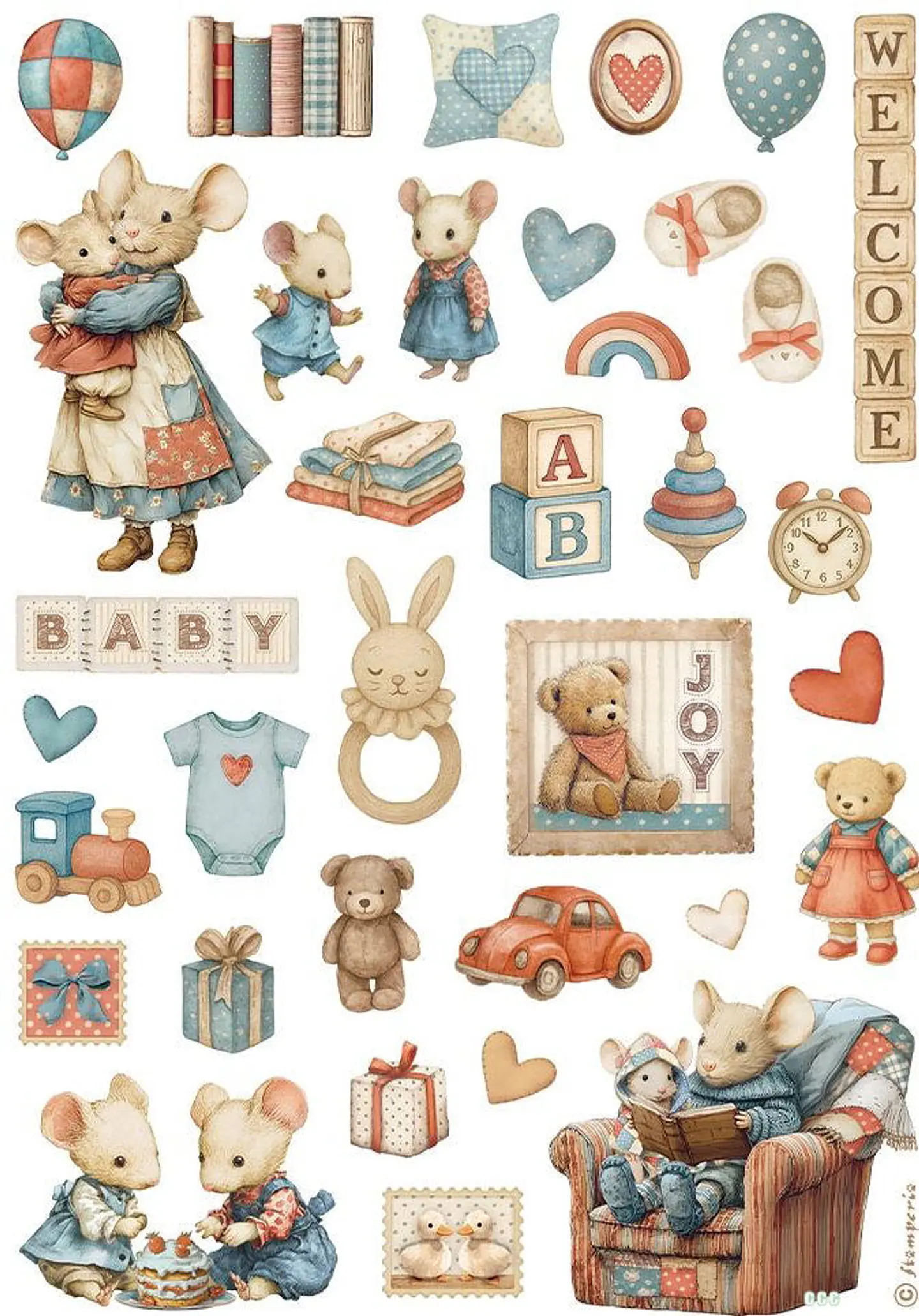 Papel de arroz A4 Stamperia — Baby — Acessórios — DFSA41090 1