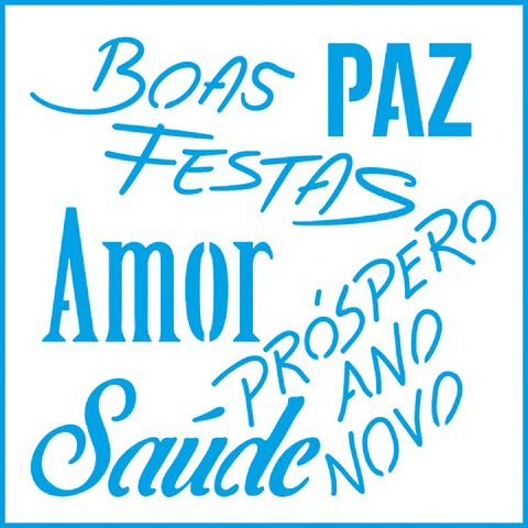 Stencil Litoarte 10×10 cm — Stencil Natal — Frases de Natal (STNX-031)