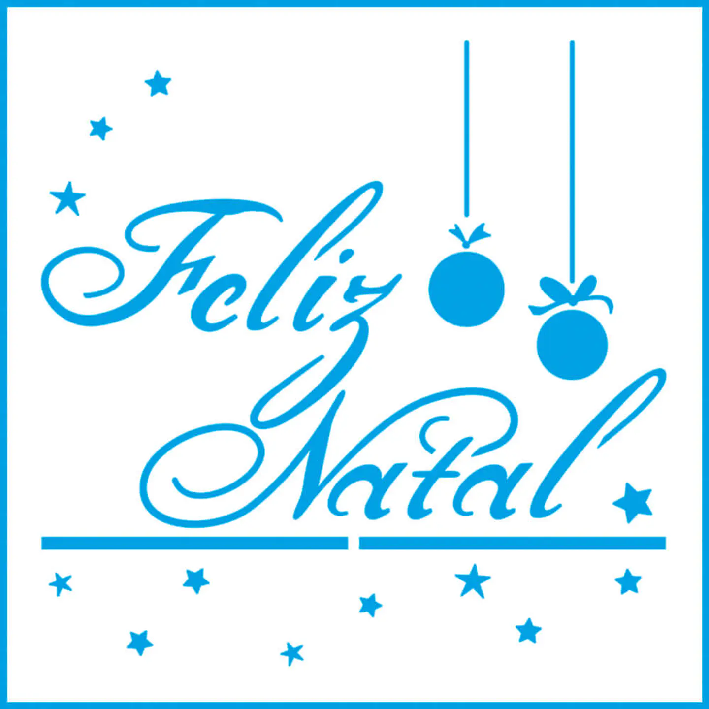 Stencil Litoarte 10×10 cm — Stencil Natal — Feliz Natal (STNX-029) 1
