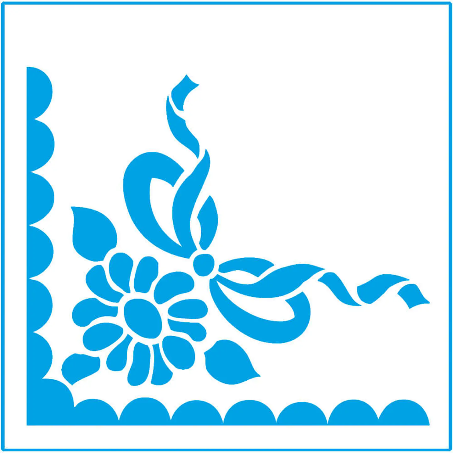 Stencil Litoarte 10×10 cm — Laço e Cantoneira (STX-050) 1