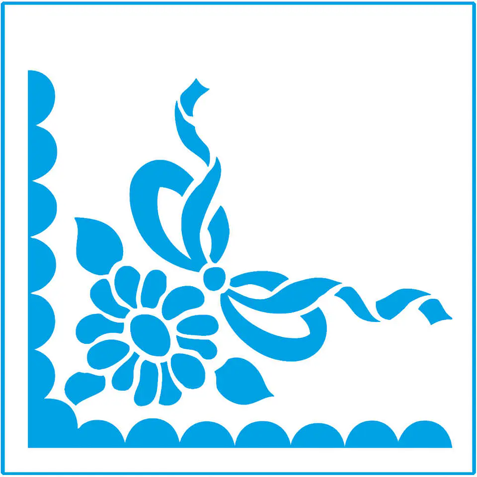Stencil Litoarte 10×10 cm — Laço e Cantoneira (STX-050) 1