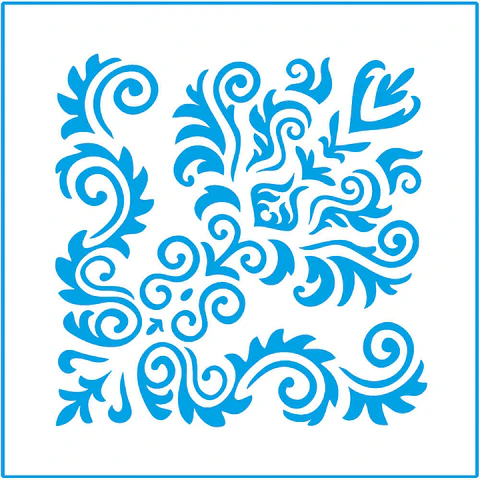 Stencil Litoarte 10×10 cm — Arabesco (STX-057)