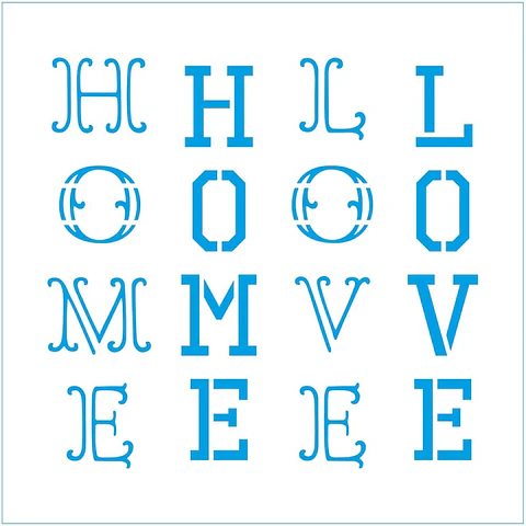 Stencil Litoarte 10×10 cm — Home e Love (STX-414)