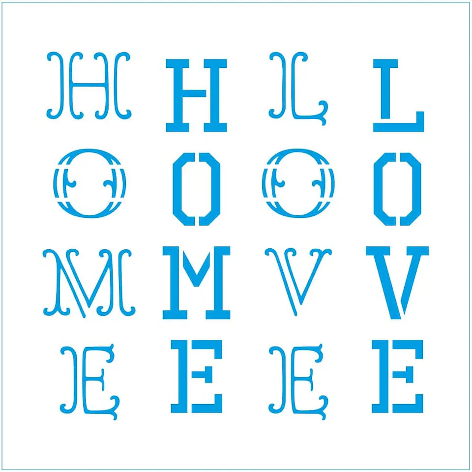 Stencil Litoarte 10×10 cm — Home e Love (STX-414) 1
