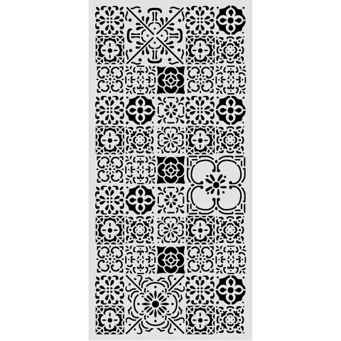 Stencil Stamperia 12×25 cm — All Around tile (KSTDL160)