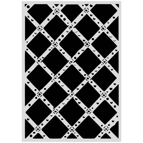 Stencil Stamperia A3 (29,7×42 cm) — Diamond grid pattern (KSTDA3 (29,7×42 cm)011)