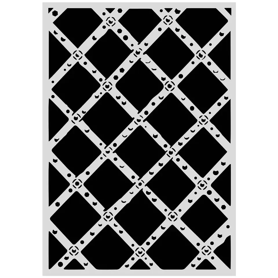 Stencil Stamperia A3 (29,7×42 cm) — Diamond grid pattern (KSTDA3 (29,7×42 cm)011) 1