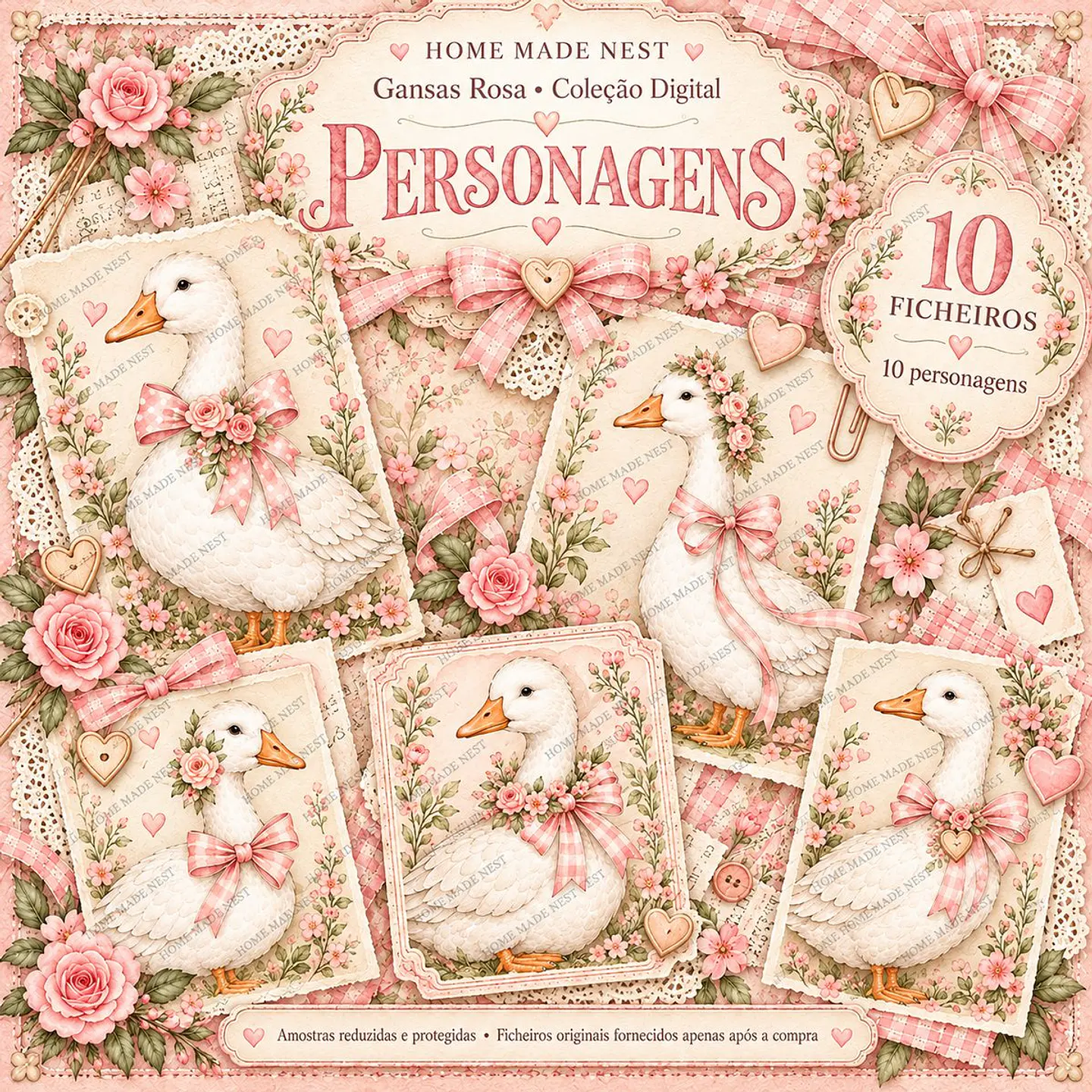 Gansas Rosa — Kit Digital de Scrapbooking | 70 PNG 4