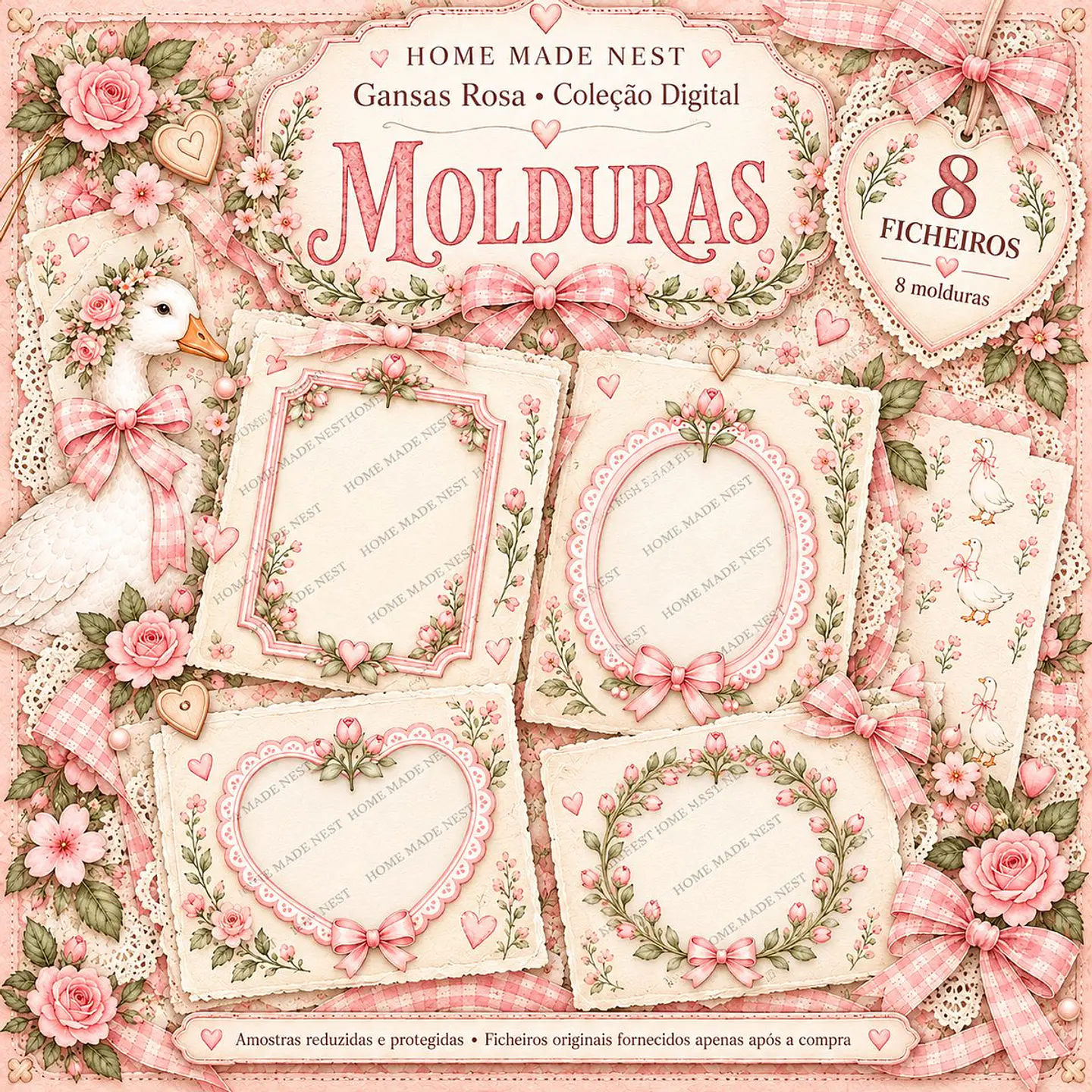 Gansas Rosa — Kit Digital de Scrapbooking | 70 PNG 5
