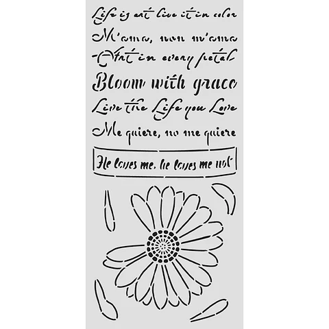 Stencil Stamperia 12×25 cm — Daisy Art — Bem-me-quer (KSTDL147)