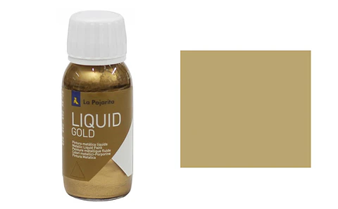 Tinta Metálica Líquida La Pajarita 50 ml — O-02 Ouro Pálido