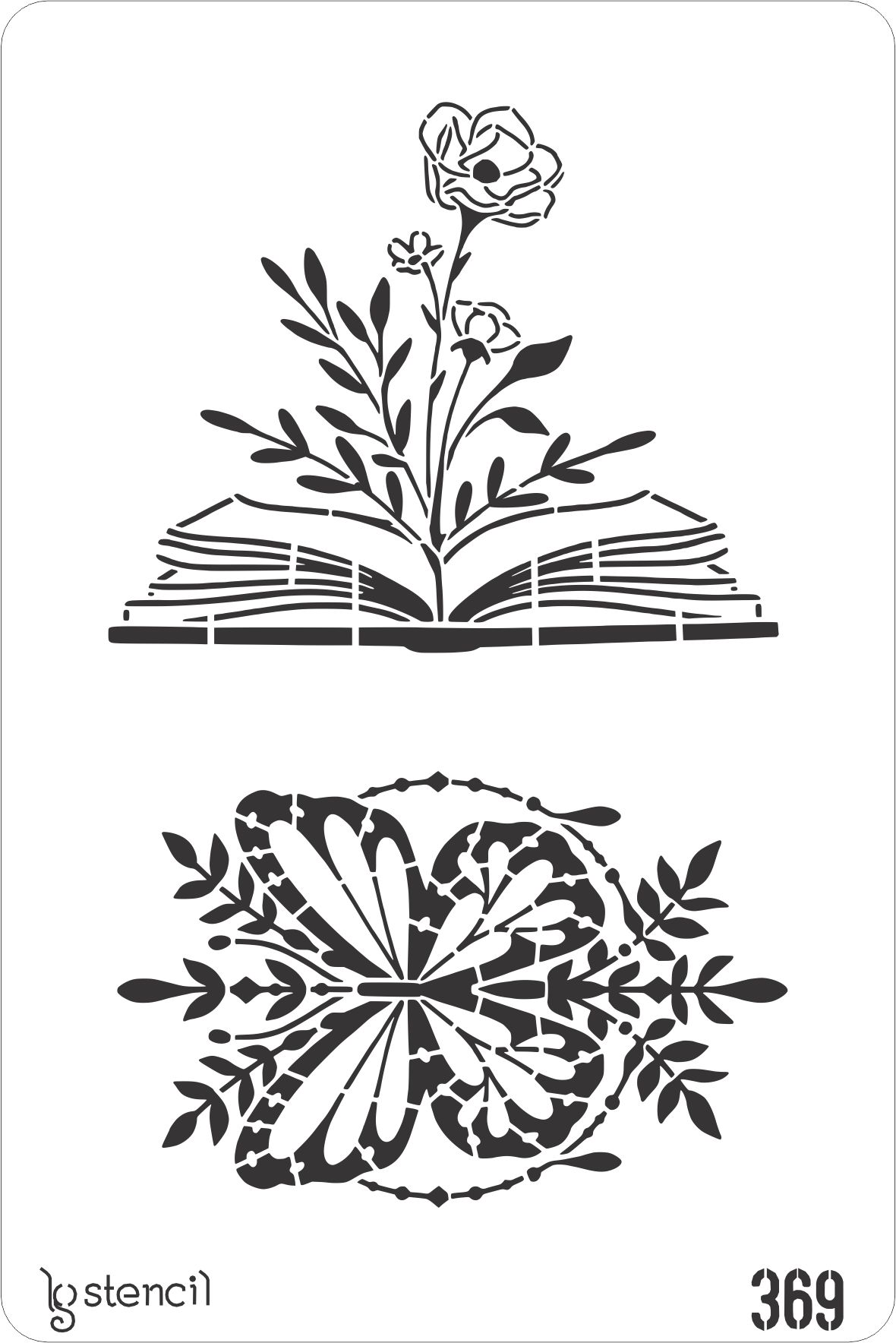 Stencil LG 20 × 30 cm — 369 LIVRO FLORAL