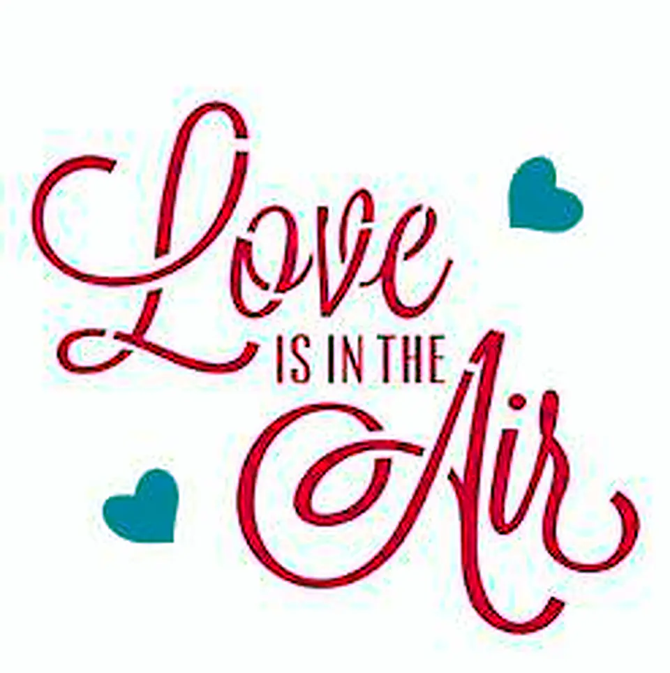 Stencil OPA 2338 — FRASE LOVE IS IN THE AIR 1