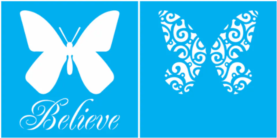 Stencil OPA 1370 — BORBOLETA BELIEVE 1