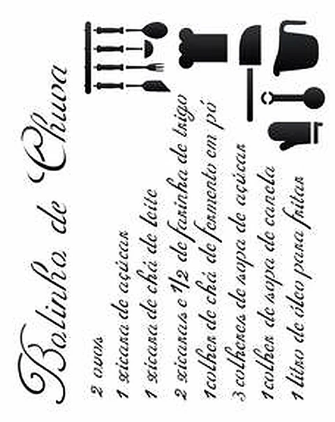 Stencil OPA 1402 — RECEITA BOLINHO DE CHUVA