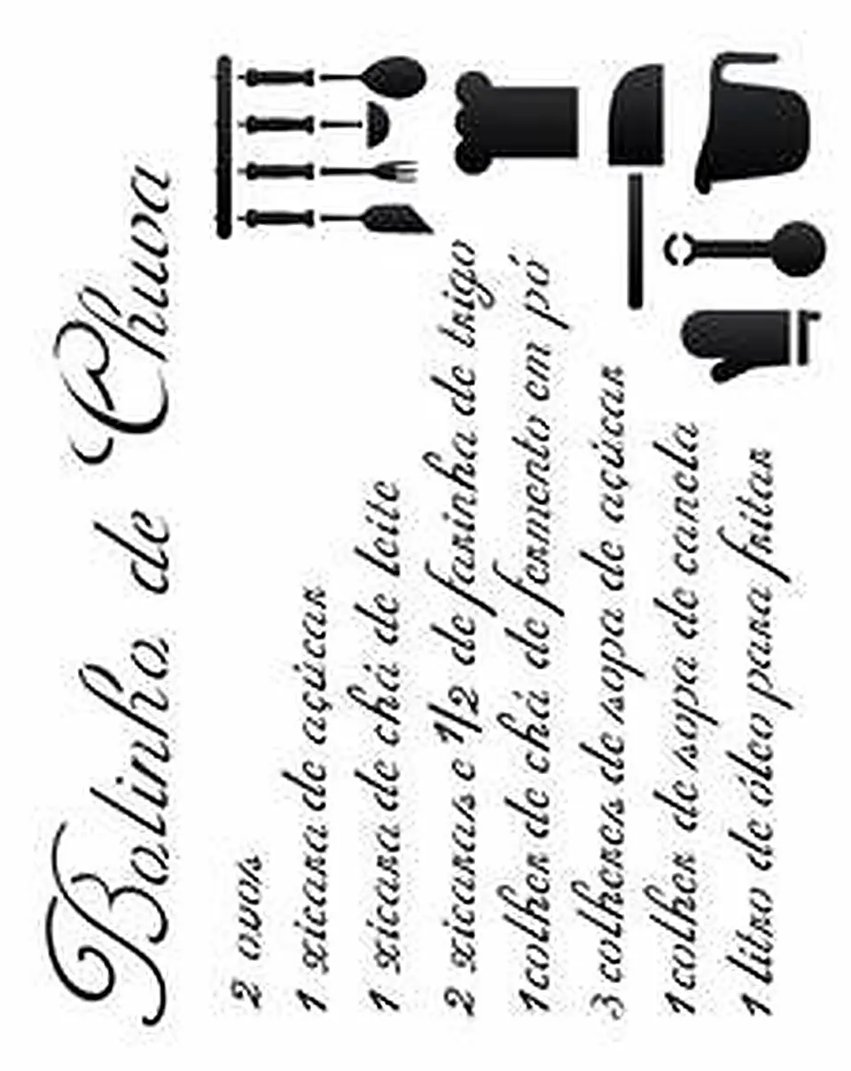 Stencil OPA 1402 — RECEITA BOLINHO DE CHUVA 1