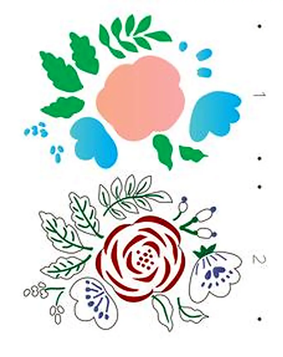 Stencil OPA 3360 — FLOR ESTILIZADA II 1