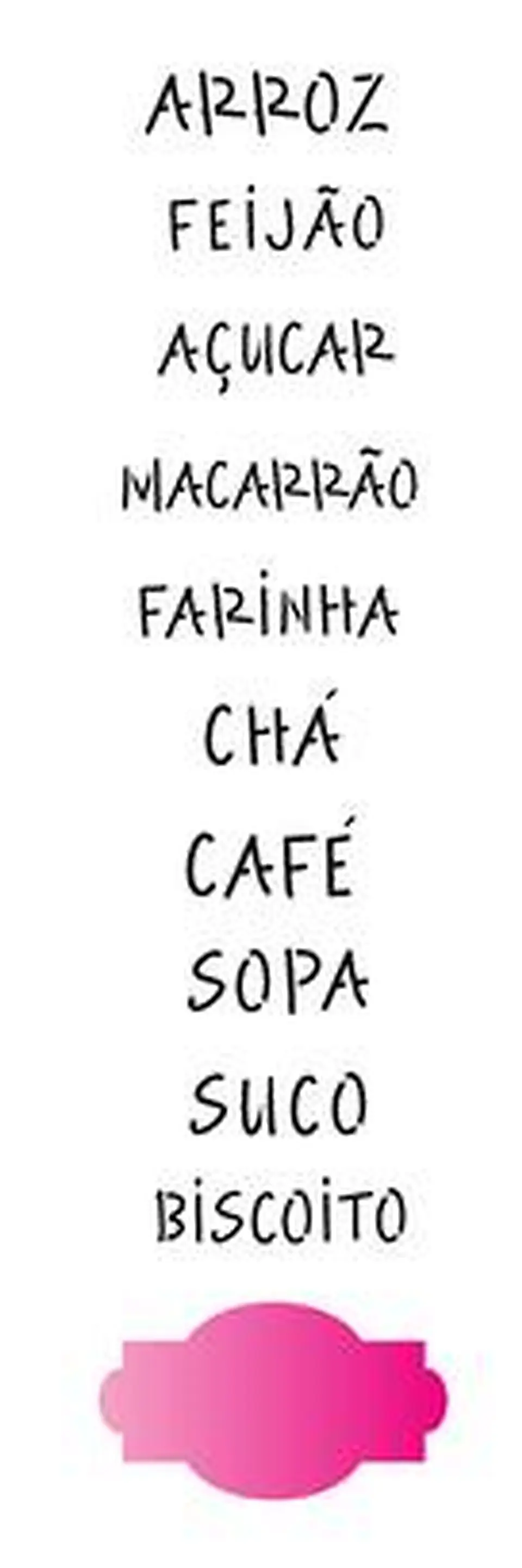 Stencil OPA 1473 — PALAVRAS PLACAS ALIMENTOS 1