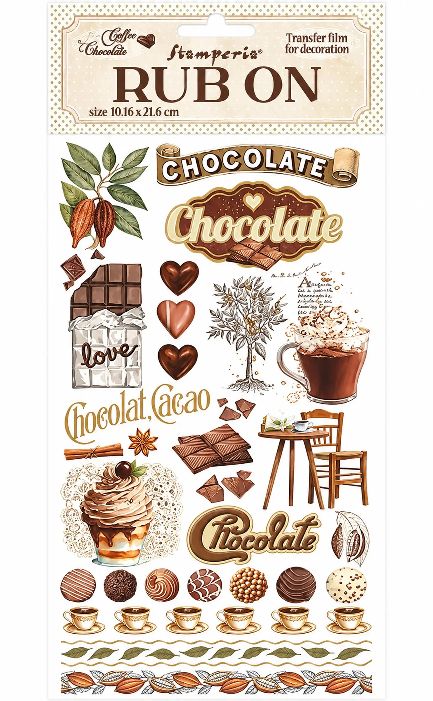 Rub-on Stamperia — Coffee and Chocolate — Elements 2
