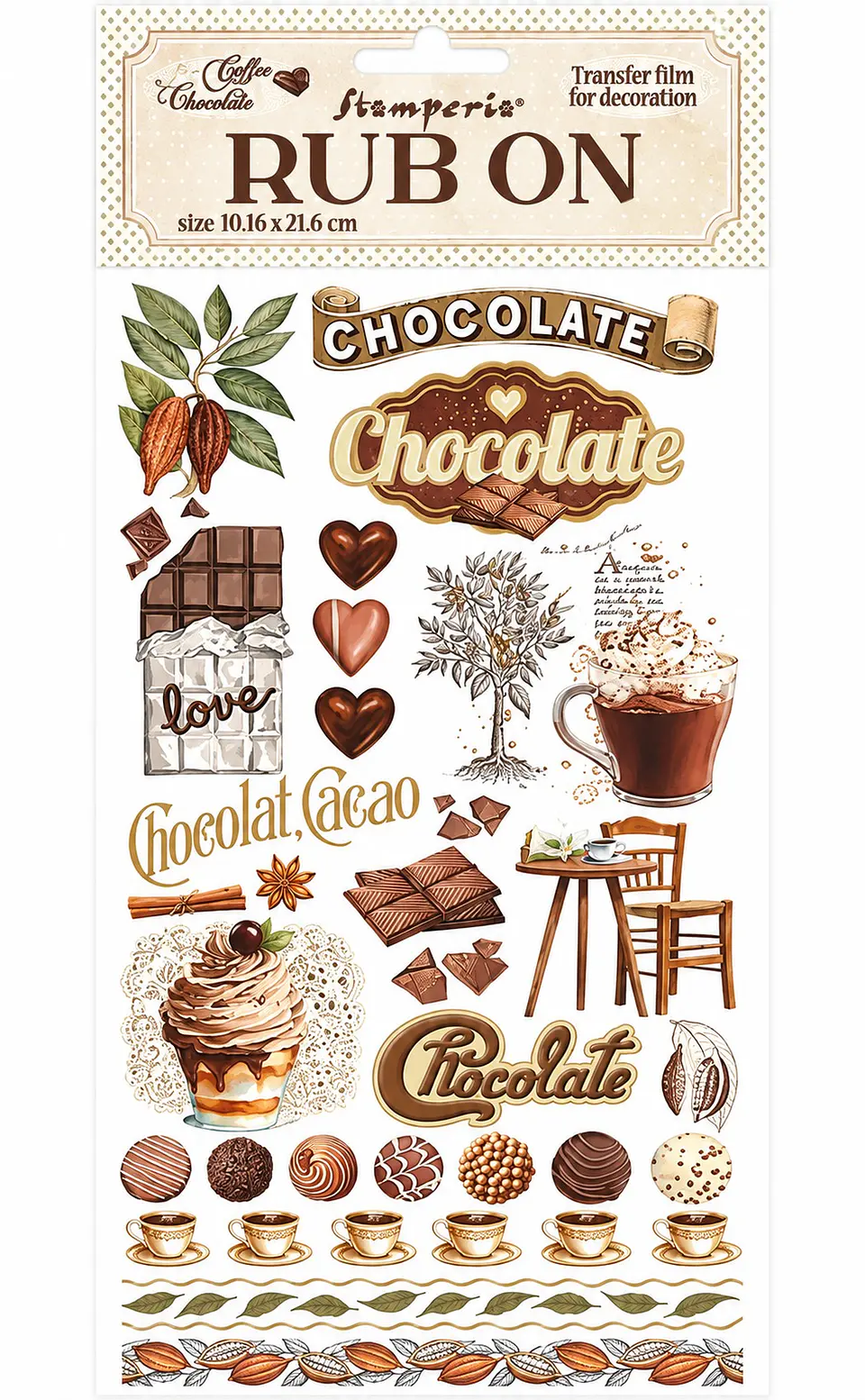 Rub-on Stamperia — Coffee and Chocolate — Elements 2
