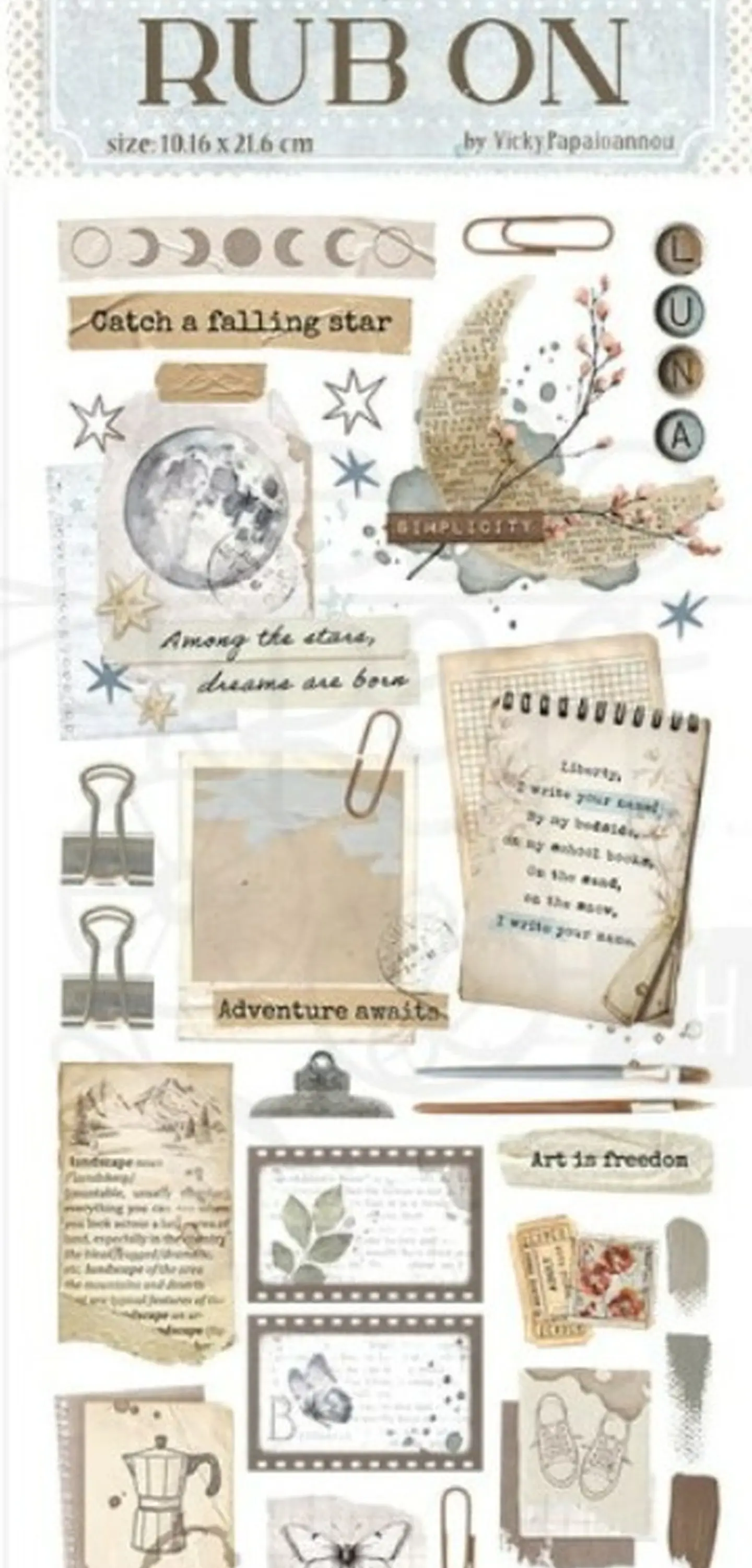 Rub-on Stamperia — Secret Diary — Notes and Labels 2
